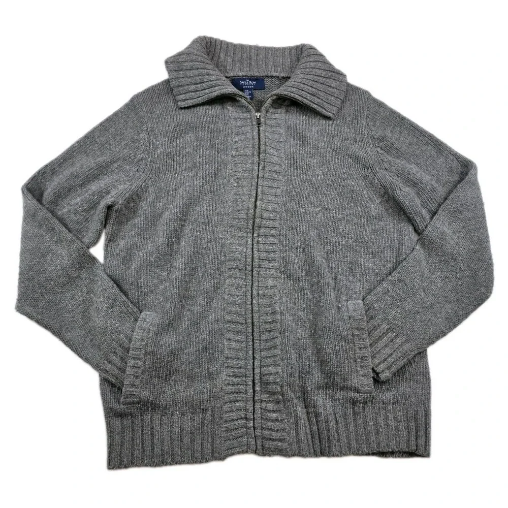 Savile Row London Shawl Cardigan Button Sweater Gray Men's Size XL